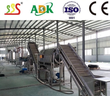 Lijn voor de verwerking van appels van roestvrij staal van levensmiddelenkwaliteit 304 met PLC-besturingssysteem en 380V spanning voor verse appels of appels puree